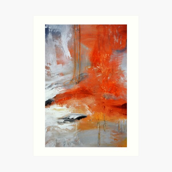 Red Orange Abstract Print Art Print