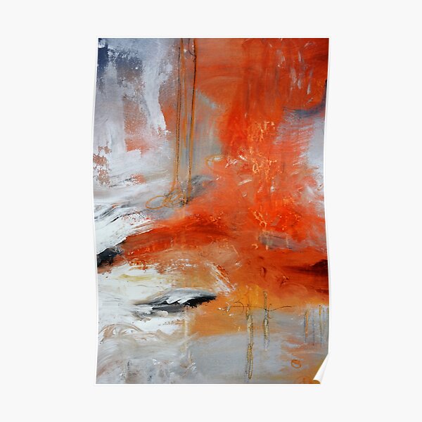 Red Orange Abstract Print Poster