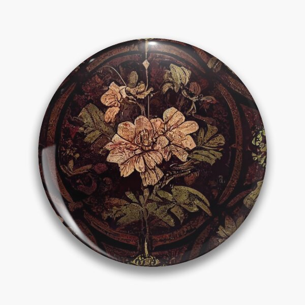 Item preview, Burgundy Floral pattern in circles designed and sold by YeKnot.
