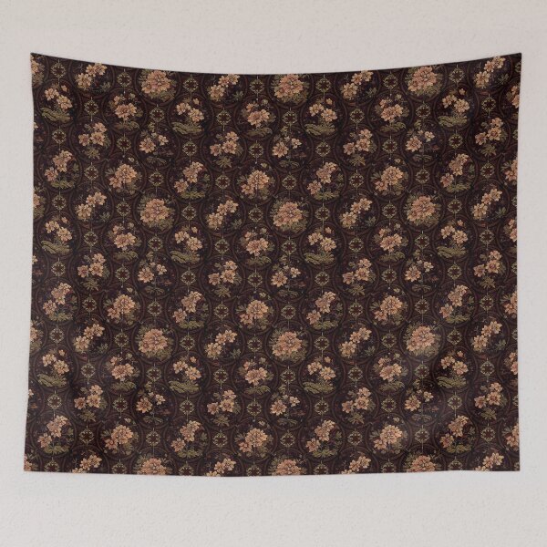 Item preview, Burgundy Floral pattern in circles designed and sold by YeKnot.