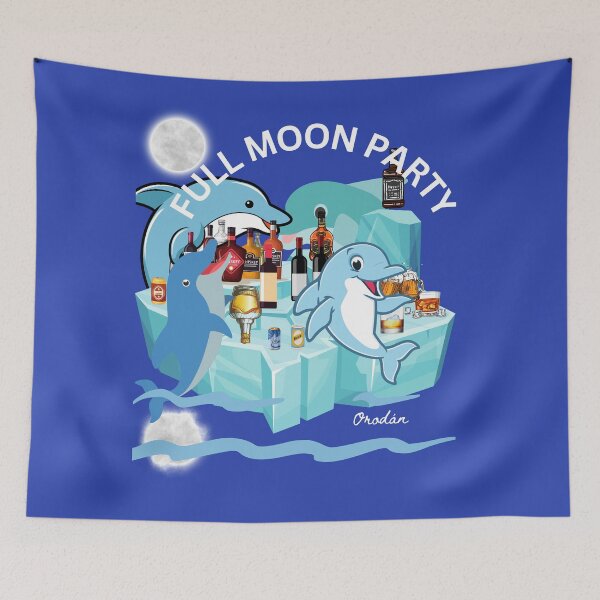 Item preview,  I LOVE DOLPHINS-FULL MOON PARTY dolphin style- "drink like a fish"originates from dolphinsand they ARE REAL PARTY ANIMALS,  Dolphins are natures mystery,-animal lovers nature lovers designed and sold by IORODAN.