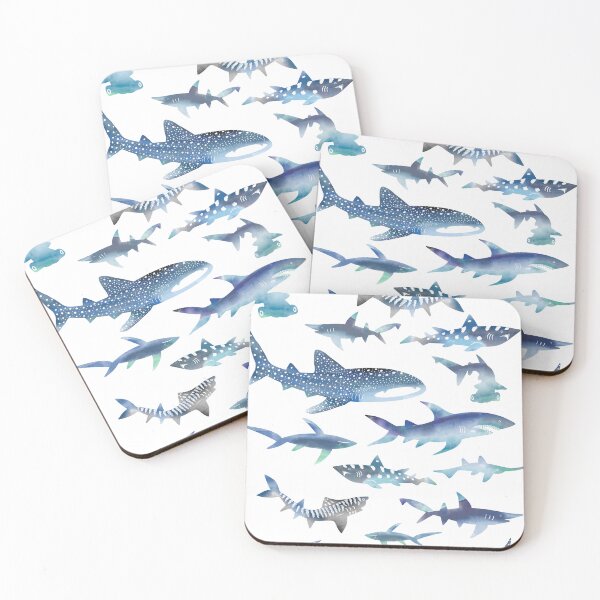 Item preview, Sharks! Sharks! Sharks! Light Ocean Watercolour designed and sold by jesschampagne.