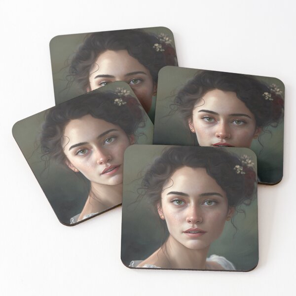 Item preview, French Woman Portrait Illustration designed and sold by unrealartwork.