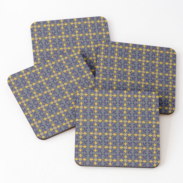 Item preview, Mexican Grey Rustic Flower Tiles designed and sold by Reynareyna.