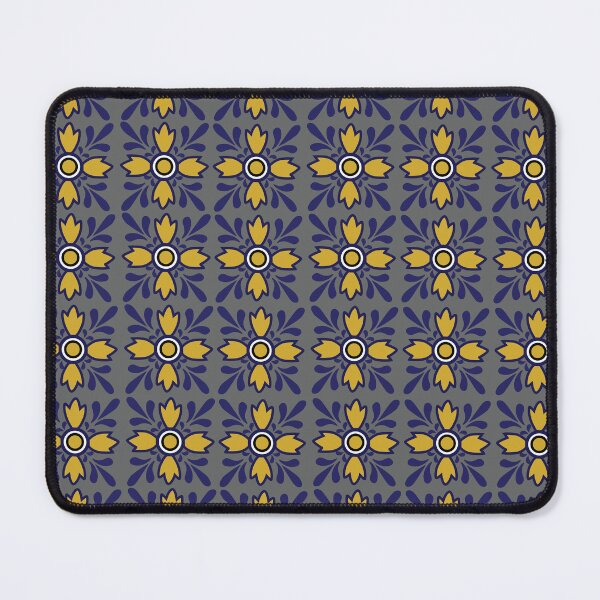 Item preview, Mexican Grey Rustic Flower Tiles designed and sold by Reynareyna.