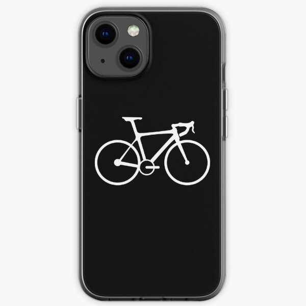 Fahrrad. Rennrad. Rennrad. Rennrad. Weiß auf Schwarz. iPhone Flexible Hülle