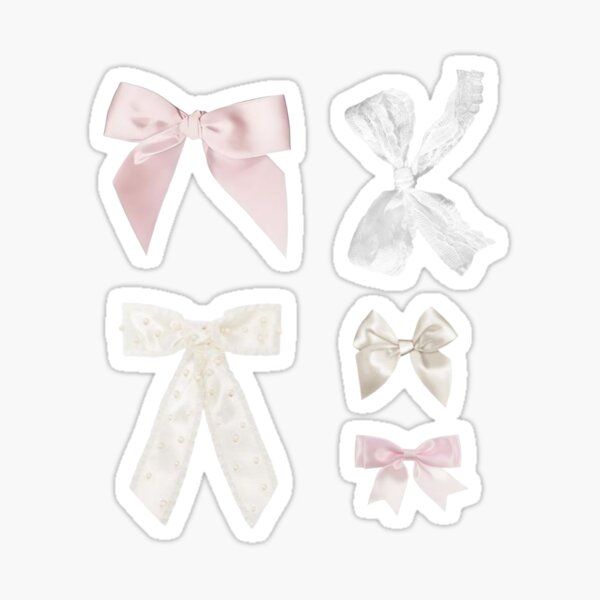 Baby Pink Ribbon Headband Sticker Vector Graphic by holycatart