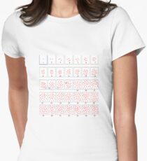 Integers from one to thirty-five together with points whose numbers are equal to the numbers shown Women's Fitted T-Shirt