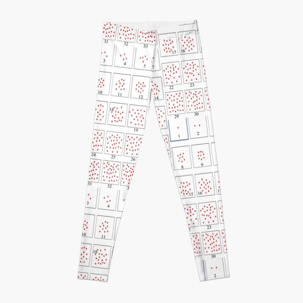 Integers from one to thirty-five together with points whose numbers are equal to the numbers shown Leggings