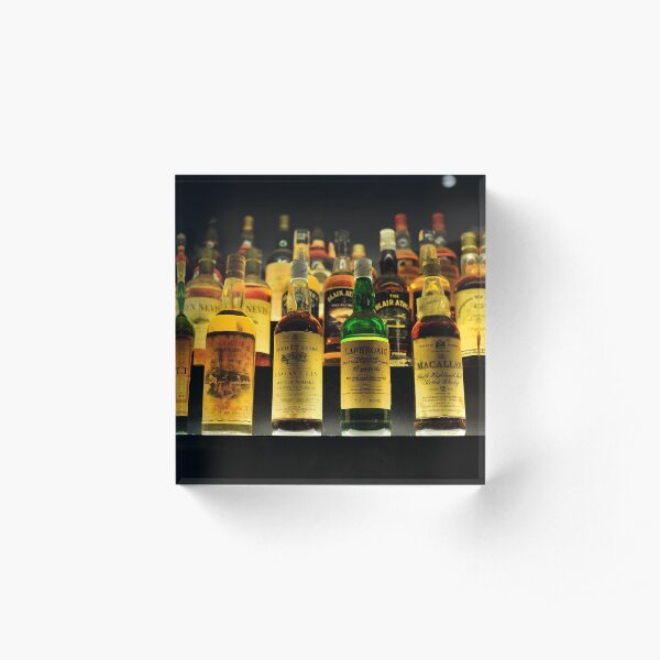 Collection of Whisky Bottles Acrylic Block