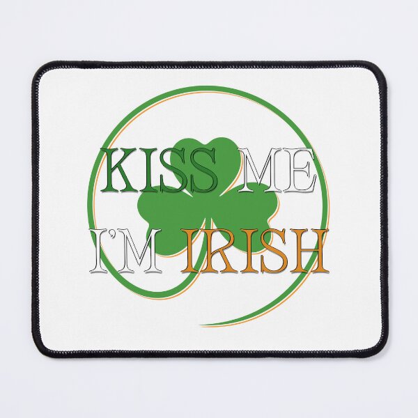 Item preview, Green and Orange Kiss Me I'm Irish 3 Leaf Clover designed and sold by Chantockey.