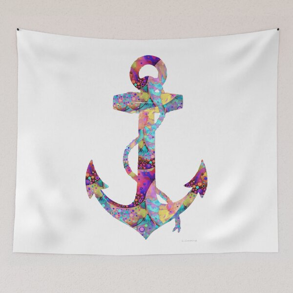 Item preview, Colorful Enchanted Anchor Art Nautical Boating Artwork designed and sold by Sharon Cummings Art.