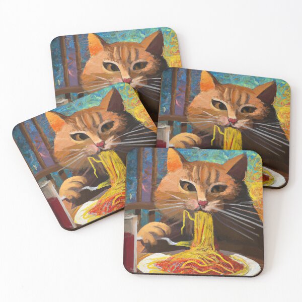 Item preview, Cat Eating Spaghetti designed and sold by sarahaviv.