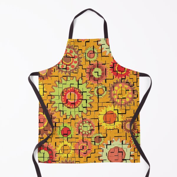 Item preview, Broken Tiled Gears Warm Colors Pattern designed and sold by BartholGraphics.