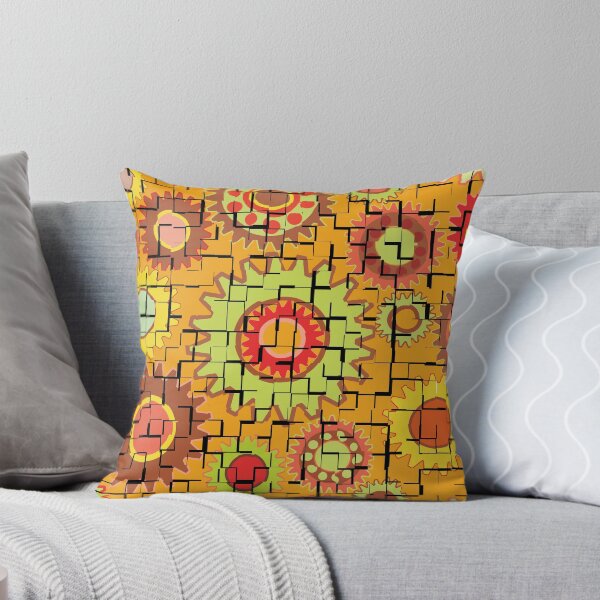 Item preview, Broken Tiled Gears Warm Colors Pattern designed and sold by BartholGraphics.