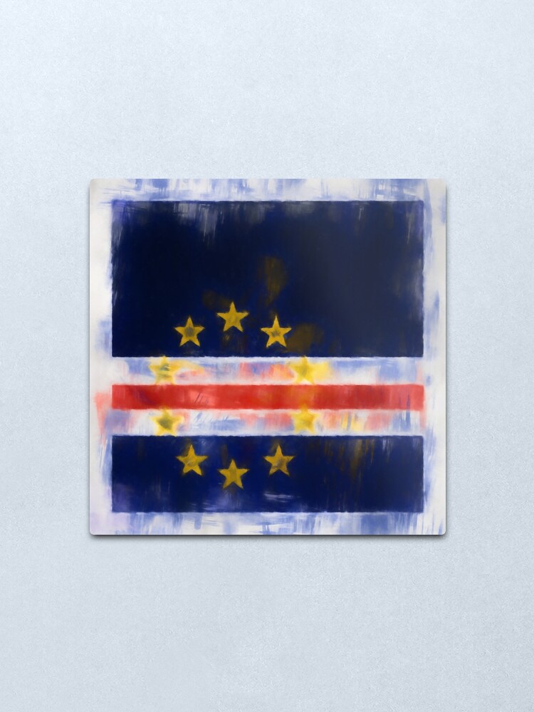 Alternate view of Cape Verde Flag Reworked No. 2, Series 1 Metal Print
