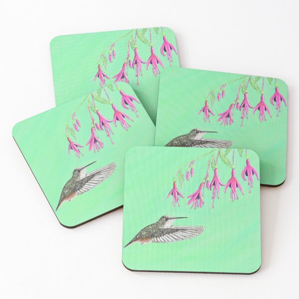 Item preview, Hummingbird and Fuchsia Painting designed and sold by Art by Kirsten Sneath.