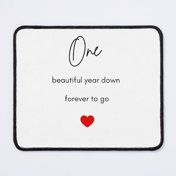 Item preview, First Anniversary Card, One Year Down Forever To Go, 1st Anniversary Gift, Card For Boyfriend, Card For Girlfriend, 1st Anniversary Card designed and sold by helkav.