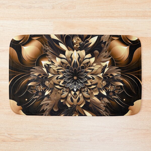 Item preview, Premium Golden Abstract Floral Art designed and sold by SyanArt.
