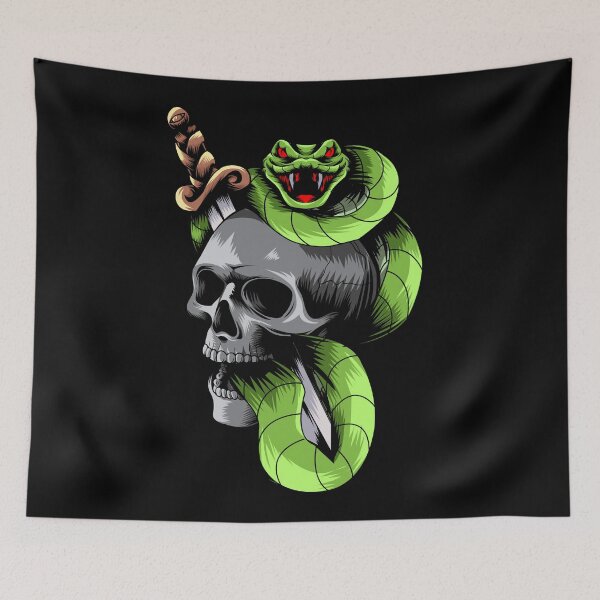 Item preview, Skull with Snake designed and sold by RedNeo.