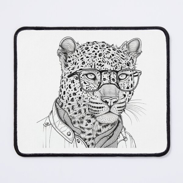 Item preview, Leopard human style Smart Leopard with glasses & Jacket designed and sold by MaxEXP.