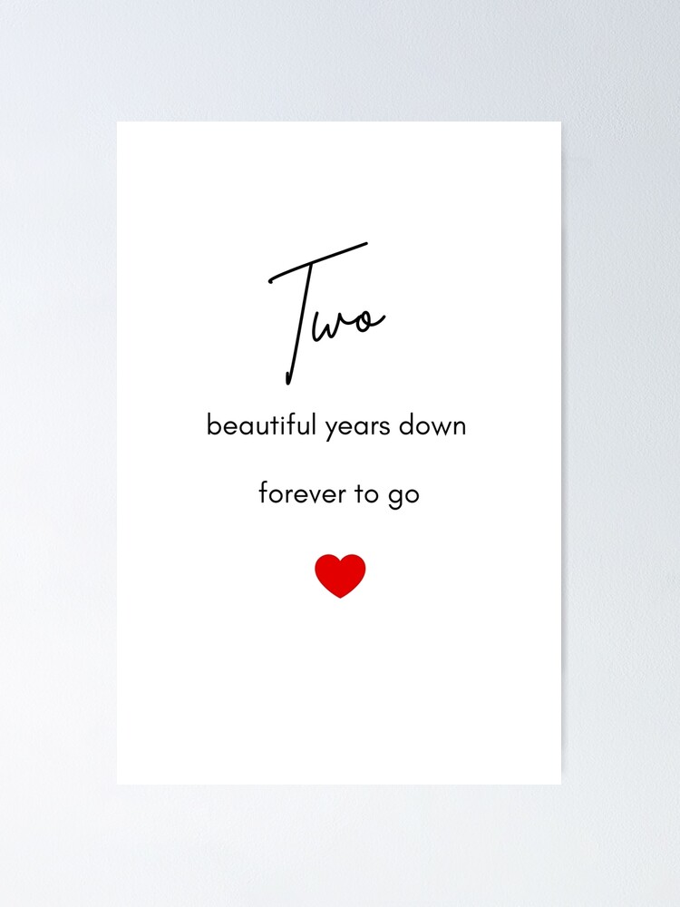 second Anniversary Card, Two Years Down Forever To Go, 2nd