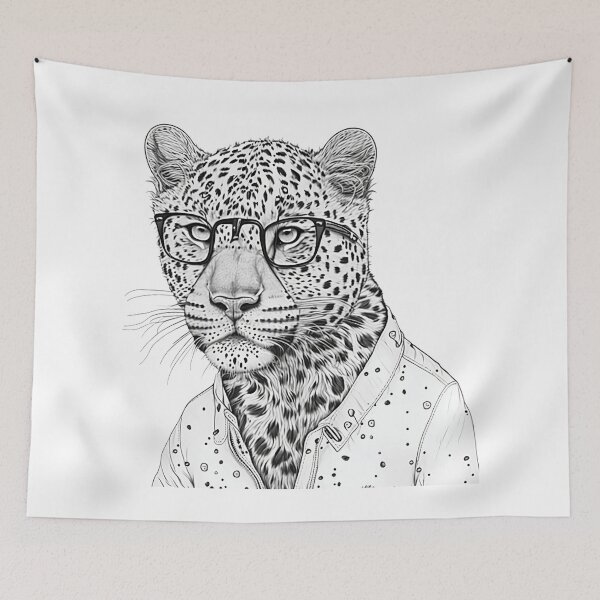 Item preview, Leopard human style Smart Leopard with glasses designed and sold by MaxEXP.