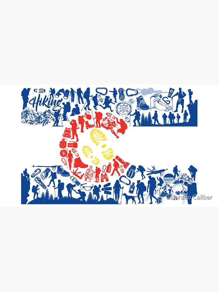 Thumbnail 6 of 6, Bucket Hat, Colorado Caliber Hiking Flag designed and sold by Colorado Caliber.