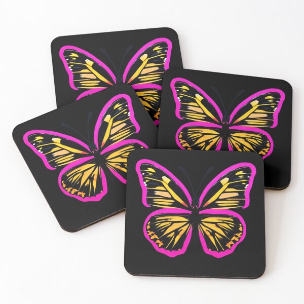 Item preview, Vibrant Pink Outlined Butterfly designed and sold by TrippyTextiles.