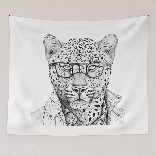 Item preview, Leopard human style Smart Leopard with glasses & Jacket designed and sold by MaxEXP.
