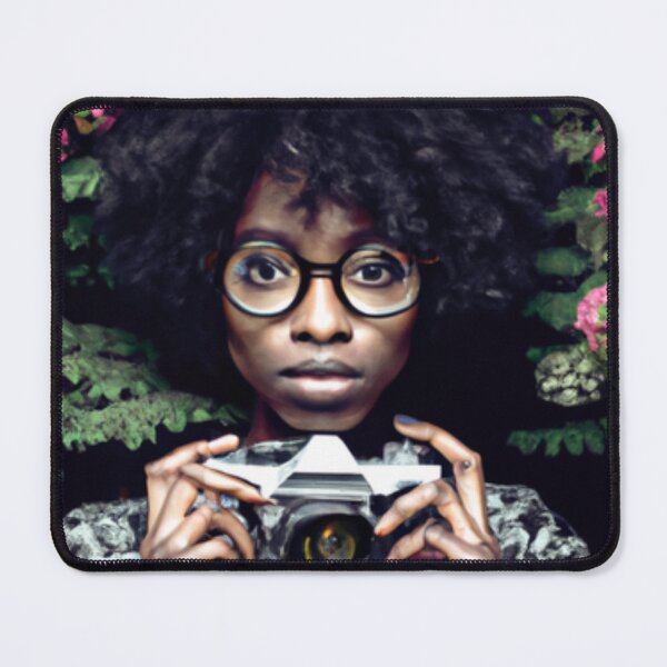 Item preview, Cool, geeky nerd woman with flowers, photography gift, women’s art, nature lover, Spring blooms designed and sold by Flowerartlovers.