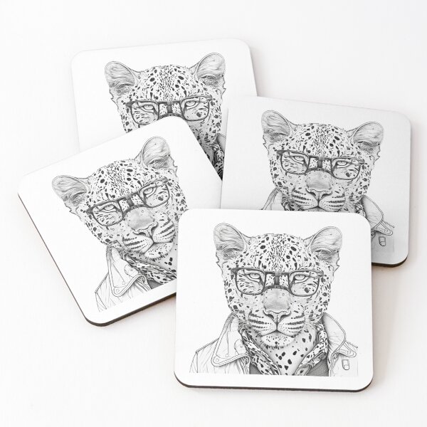 Item preview, Leopard human style Smart Leopard with glasses designed and sold by MaxEXP.