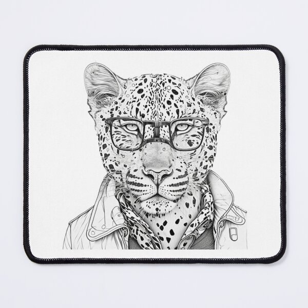 Item preview, Leopard human style Smart Leopard with glasses designed and sold by MaxEXP.