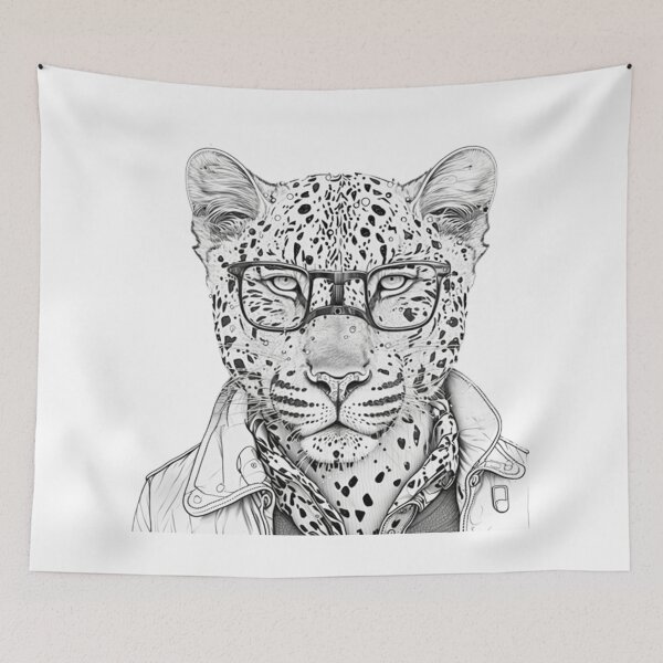 Item preview, Leopard human style Smart Leopard with glasses designed and sold by MaxEXP.