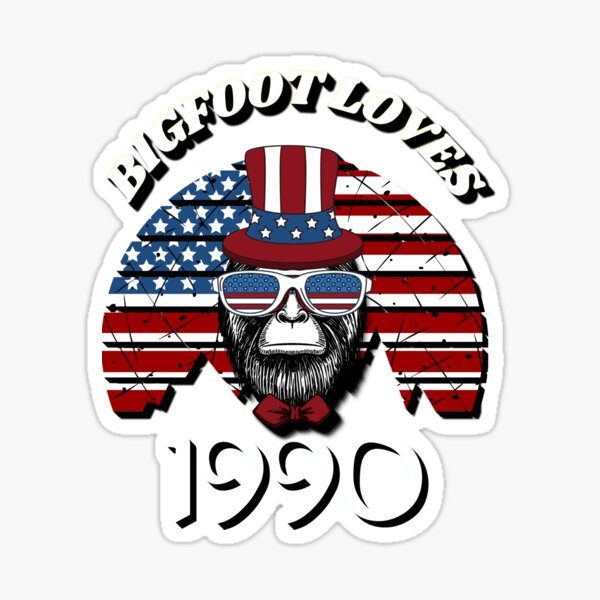 Bigfoot Loves America and 1990 Sticker