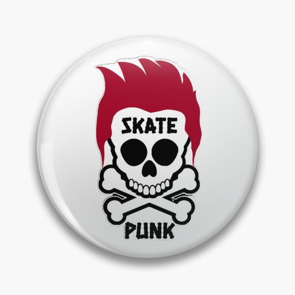 Item preview, Skate Punk, Skull and Crossbones, Red Hair, Original Art, Cool Helmet Stickers, Clear background designed and sold by RattlSnkCanynTs.