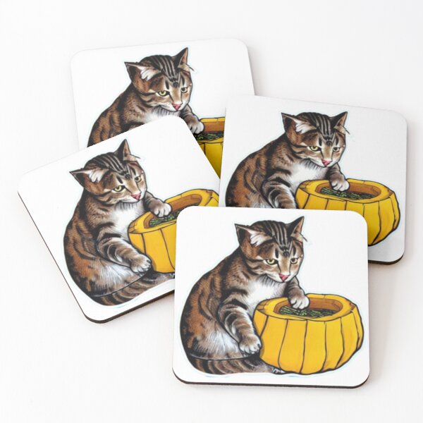 Artikelvorschau, Katze frisst Kürbis 01 entworfen und verkauft von CheeseBlueprint.
