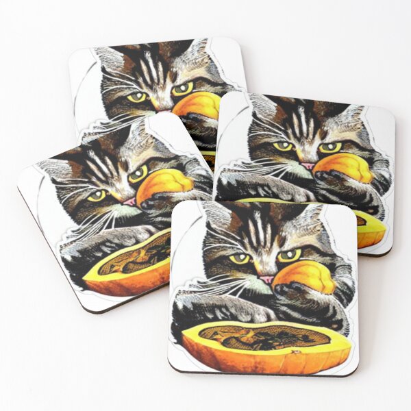 Artikelvorschau, Katze frisst Kürbis 02 entworfen und verkauft von CheeseBlueprint.