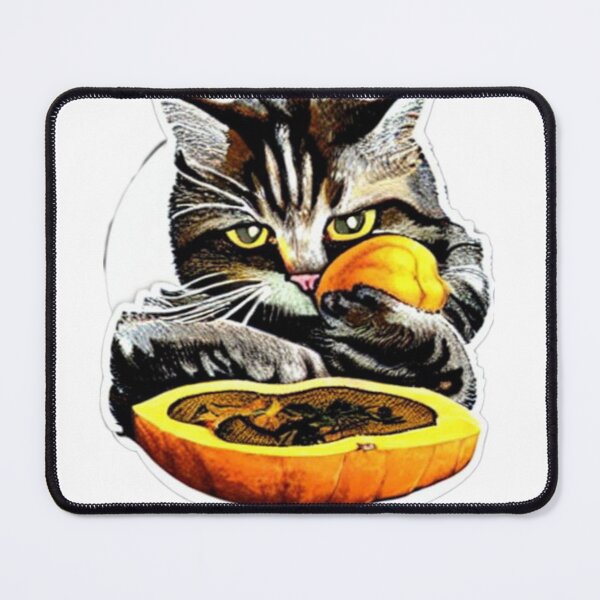 Artikelvorschau, Katze frisst Kürbis 02 entworfen und verkauft von CheeseBlueprint.