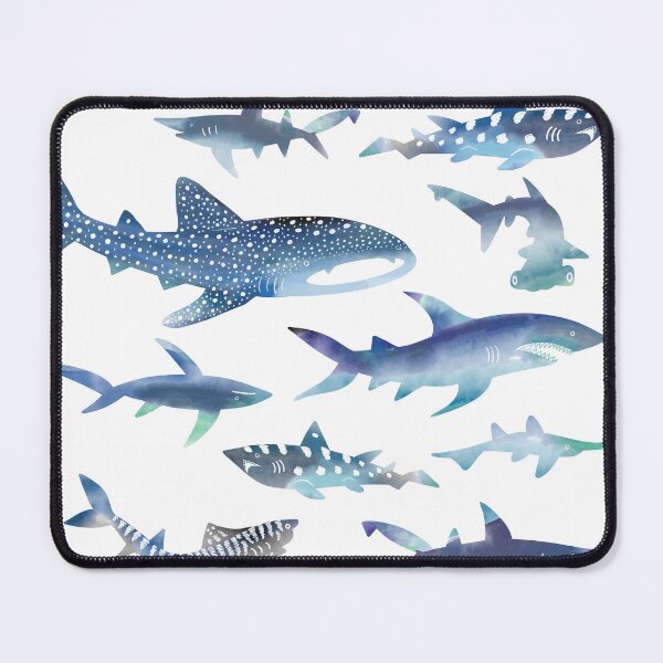 Item preview, Sharks! Sharks! Sharks! Light Ocean Watercolour designed and sold by jesschampagne.