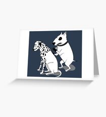 Bull Terrier and Dalmatian Greeting Card