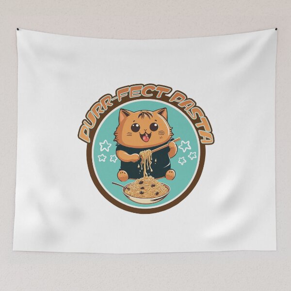Item preview, Purrfect Pasta Kitten - Spaghetti Eating Cat designed and sold by RailoImage.