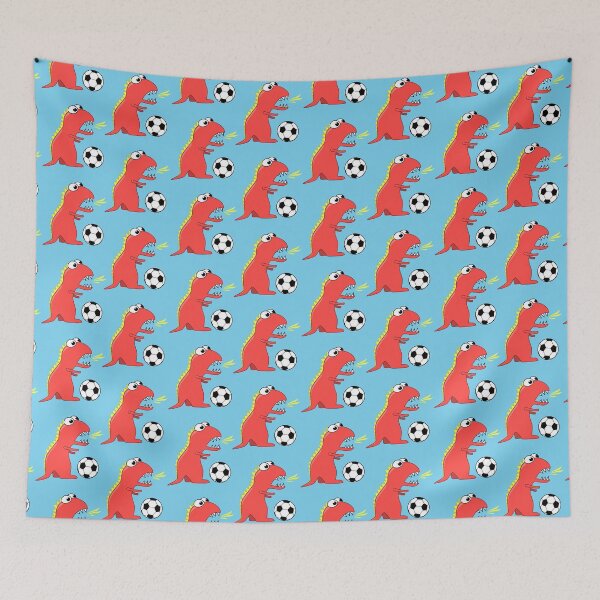 Item preview, Blue Funny Cartoon Dinosaur Football designed and sold by Boriana Giormova.