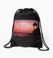 Lamp at Sunset Drawstring Bag