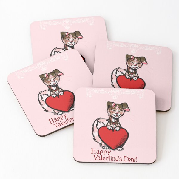 Item preview, Valentine's Day Cat chibi background designed and sold by SleeplessCat.