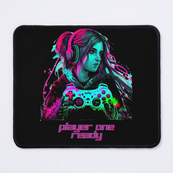 Item preview, Gamer Girl, Player One Ready, Psychedelic Art Design designed and sold by barretp27.