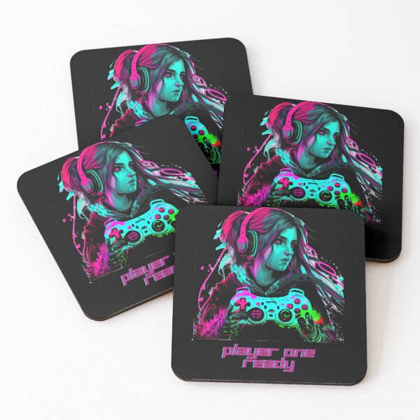 Item preview, Gamer Girl, Player One Ready, Psychedelic Art Design designed and sold by barretp27.