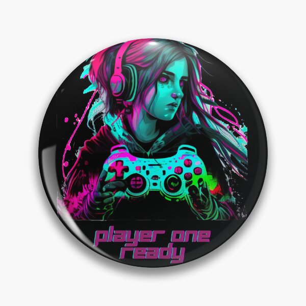 Item preview, Gamer Girl, Player One Ready, Psychedelic Art Design designed and sold by barretp27.