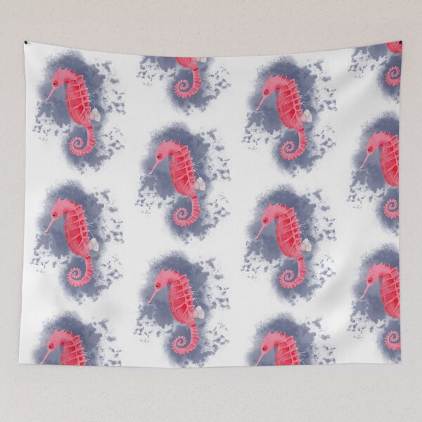 Item preview, Pink Seahorse Watercolor Painting designed and sold by kjacunski.