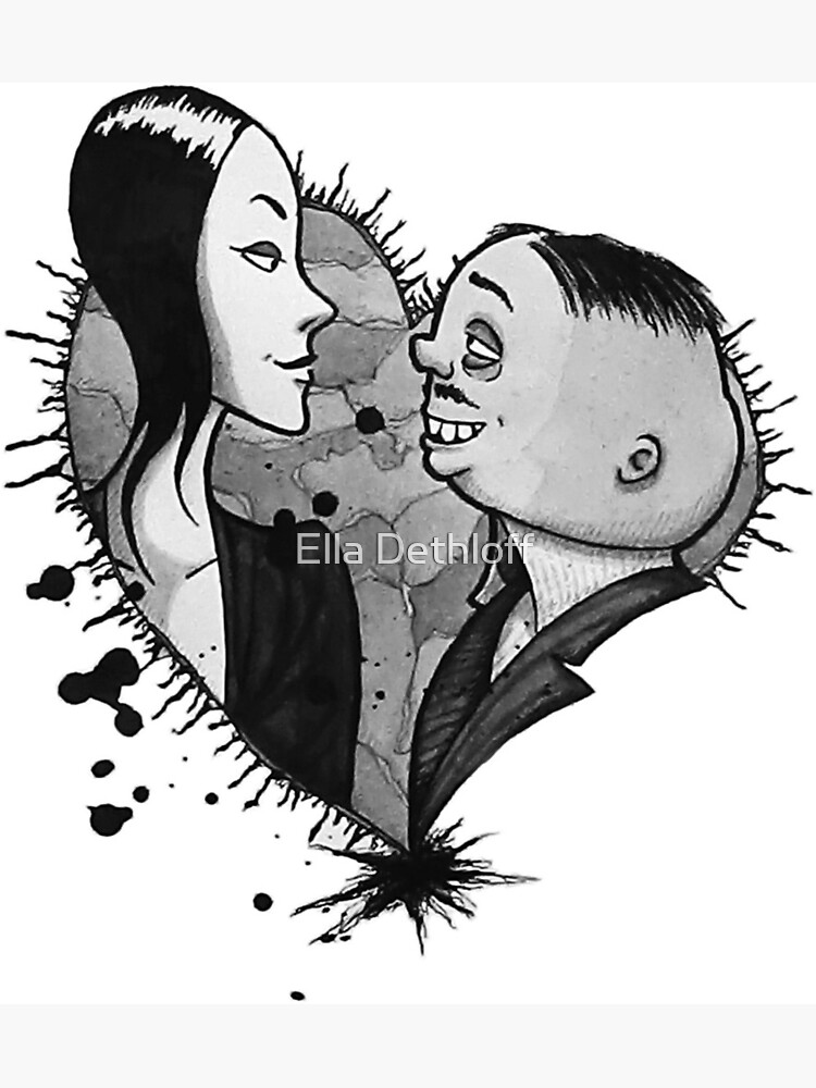 dessin de Morticia et Gomez